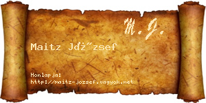 Maitz József névjegykártya